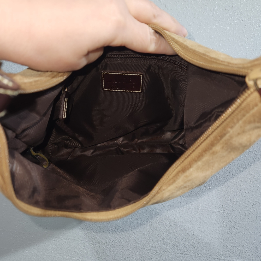 Ralph Lauren Vintage Y2k 2000s Tan Slouchy Suede Hobo Bag Excellent Con - Picture 12 of 16